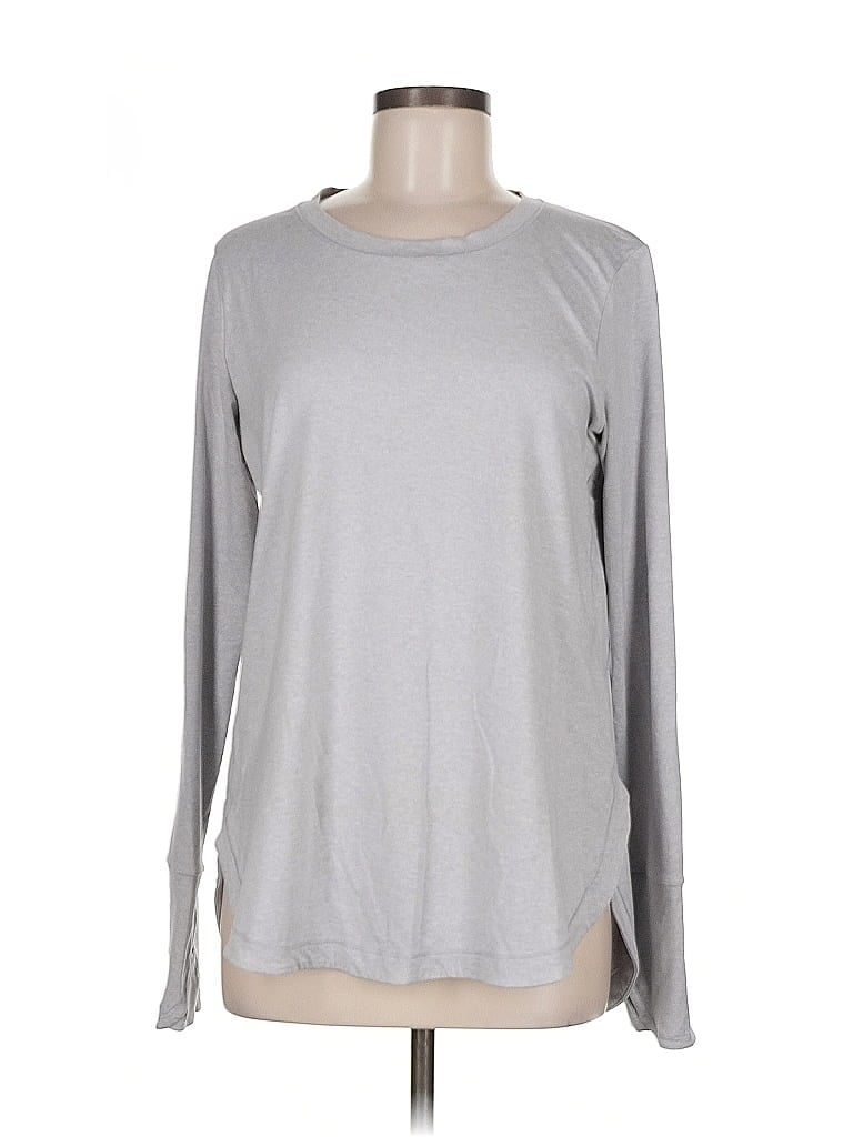 Pre-owned Athleta Long Sleeve T-shirt In Gray