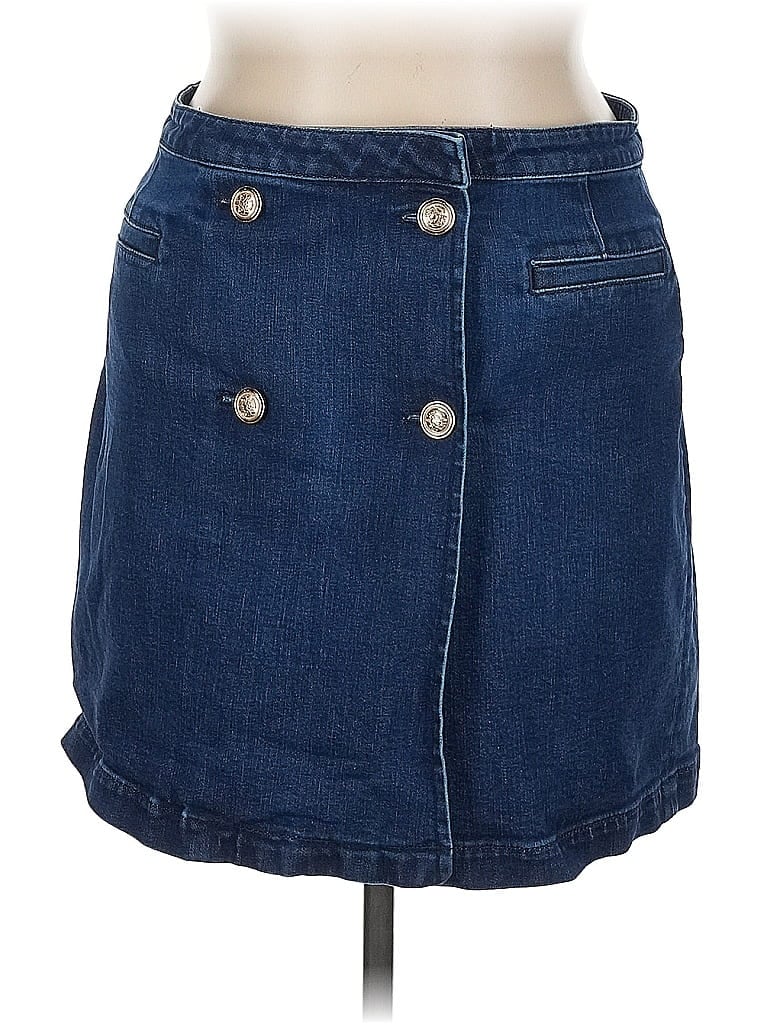 Pre-owned Ann Taylor Denim Skirt In Blue