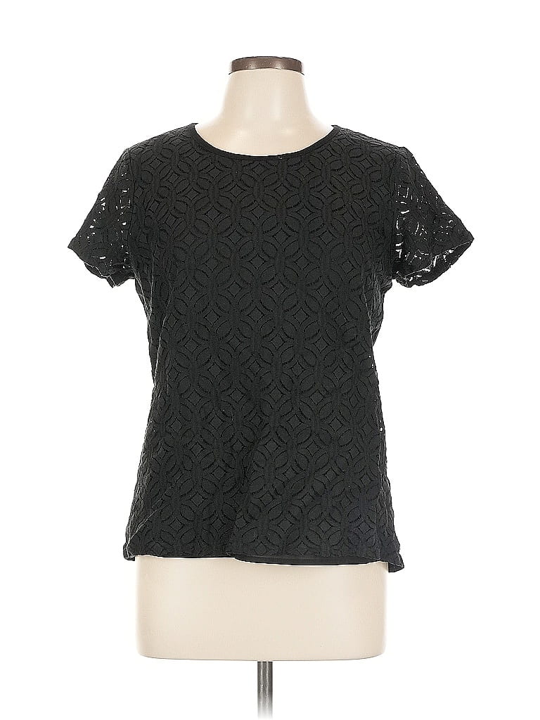 Pre-owned Market & Spruce Short Sleeve Top Black Square Neckline Tops
