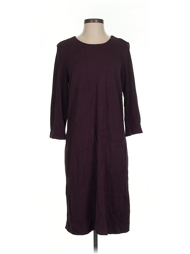 Pre-owned Jjill Casual Dress In Burgundy