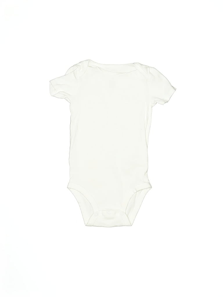 Pre-owned Carter's Kids' Short Sleeve Onesie In White