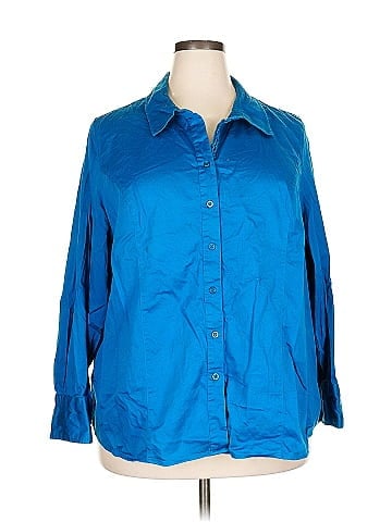 Lane Bryant Outlet 3/4 Sleeve Button-Down Shirt (view 1)