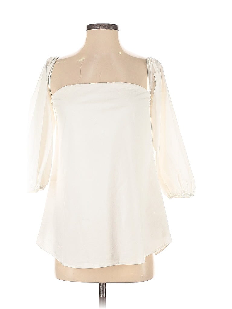 Pre-owned Theory 3/4 Sleeve Blouse In White