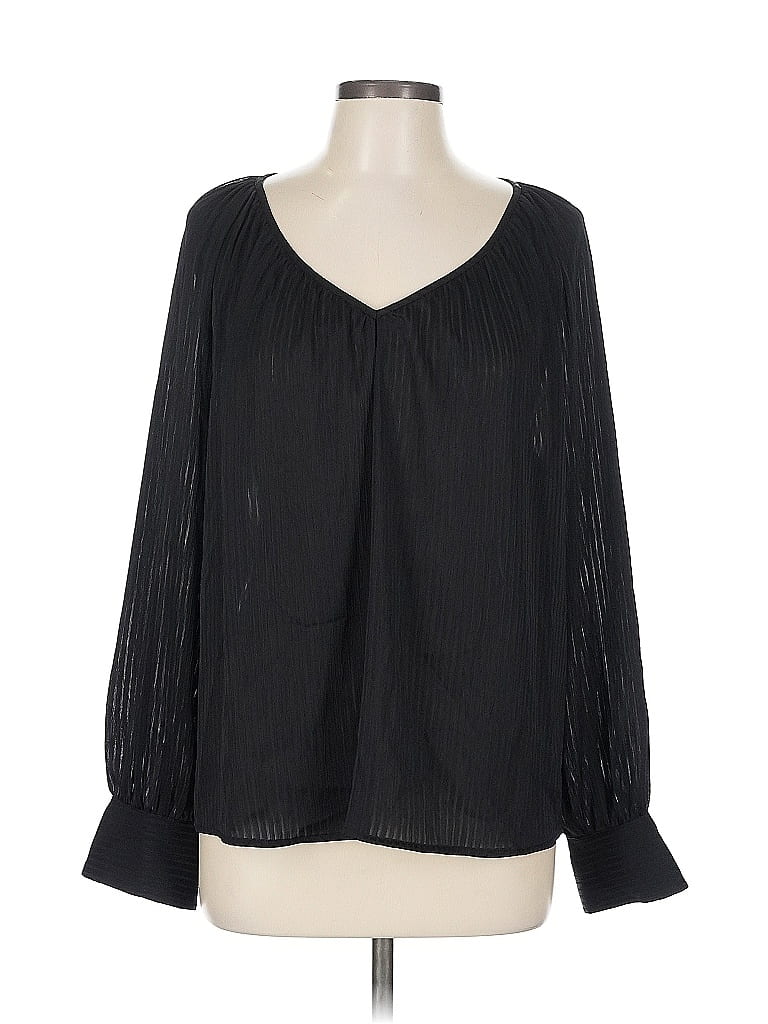 Pre-owned Nine West Long Sleeve Blouse In Black