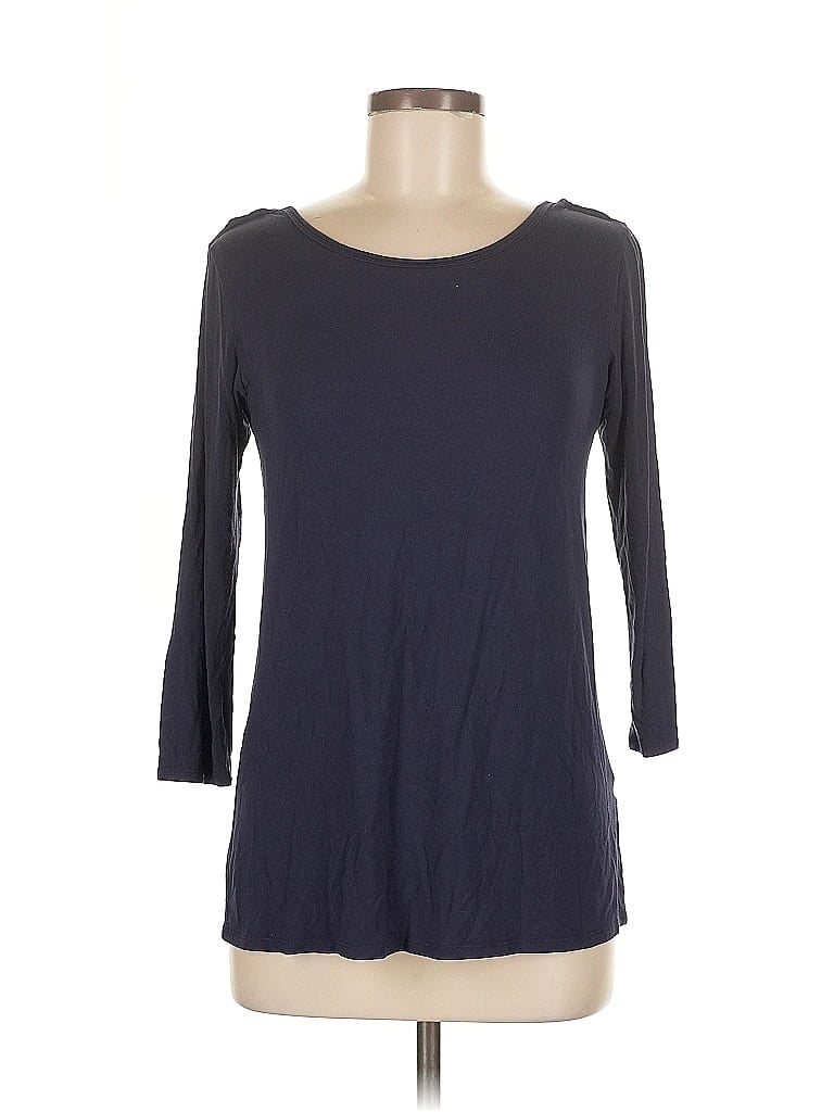 Click to view more detailed imagery on our partner's website Pre-owned Loveappella 3/4 Sleeve Top Blue Boatneck Tops