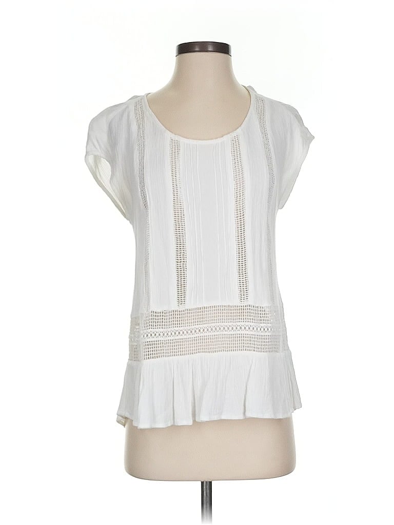 Pre-owned Daniel Rainn Short Sleeve Blouse In White