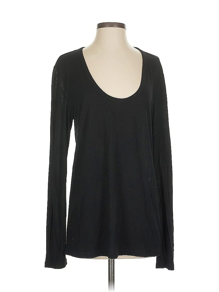Pre-owned Alexander Wang T Long Sleeve Top Black Scoop Neck Tops