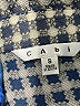 CAbi Houndstooth Silver Blue Long Sleeve Blouse Size S - photo 7