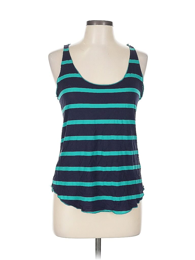 Pre-owned One Clothing Tank Top Teal Halter Neckline Tops In Blue