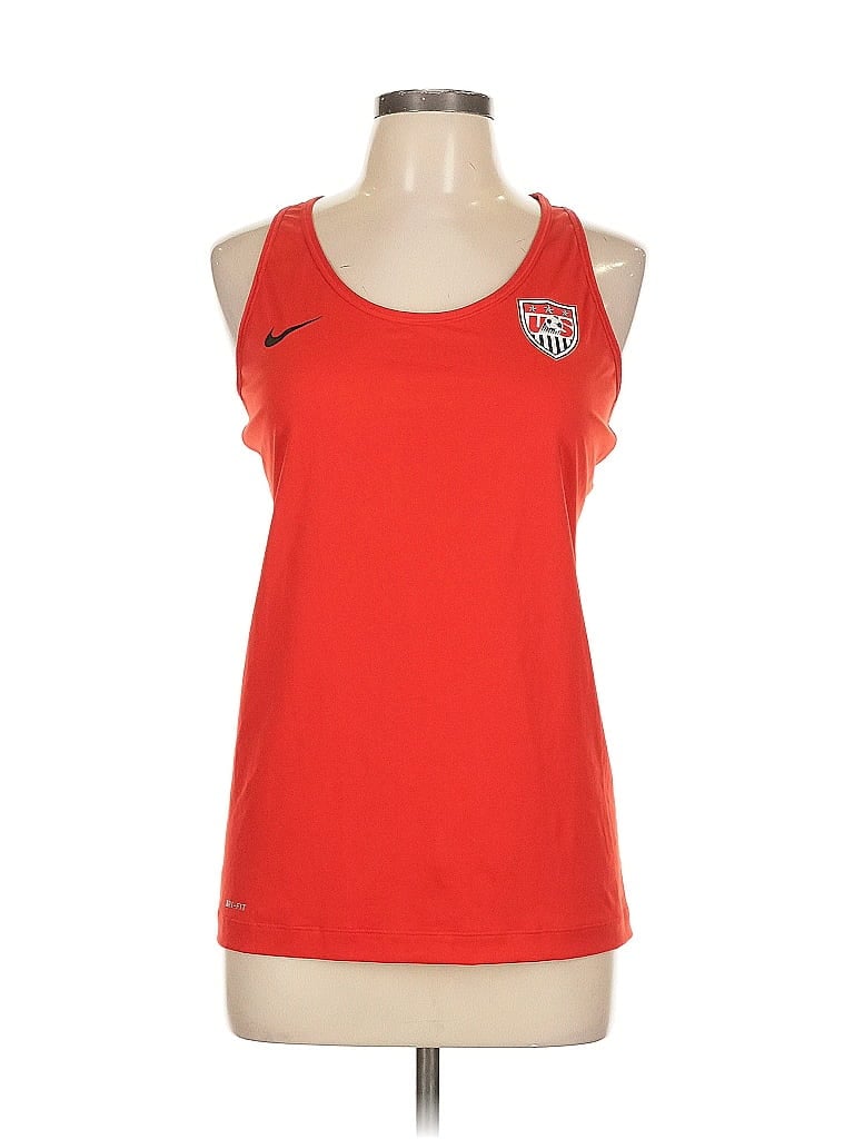 Click to view more detailed imagery on our partner's website Pre-owned Nike Tank Top Red Halter Neckline Tops