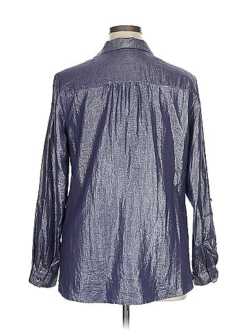 NY Collection 3/4 Sleeve Button-Down Shirt (view 2)