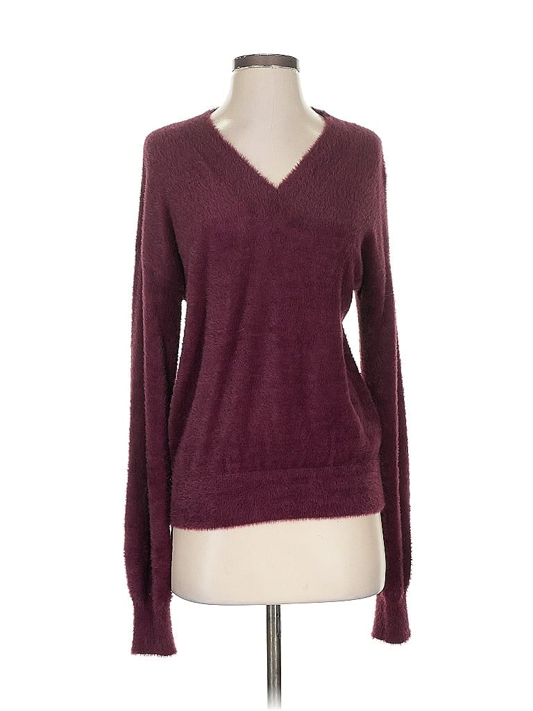 Pre-owned Halogen Pullover Sweater In Burgundy
