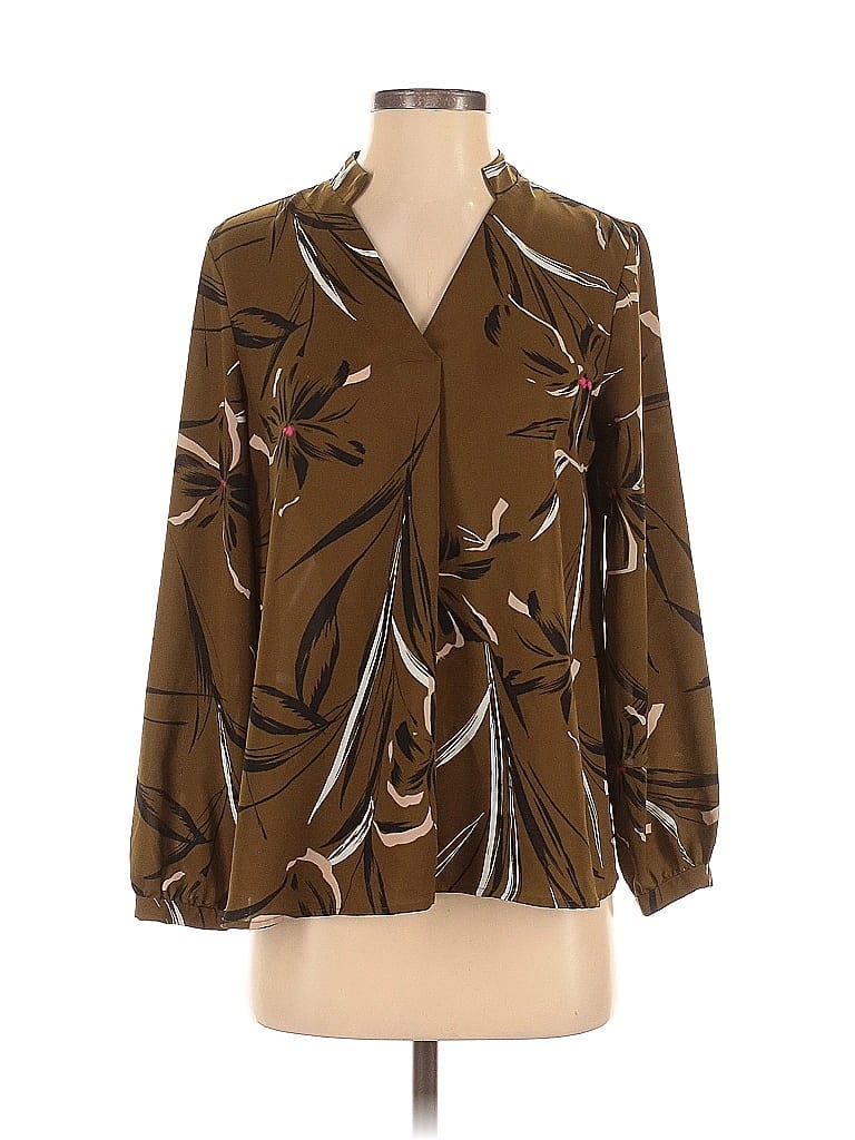Pre-owned Jennifer Lopez 3/4 Sleeve Blouse In Brown