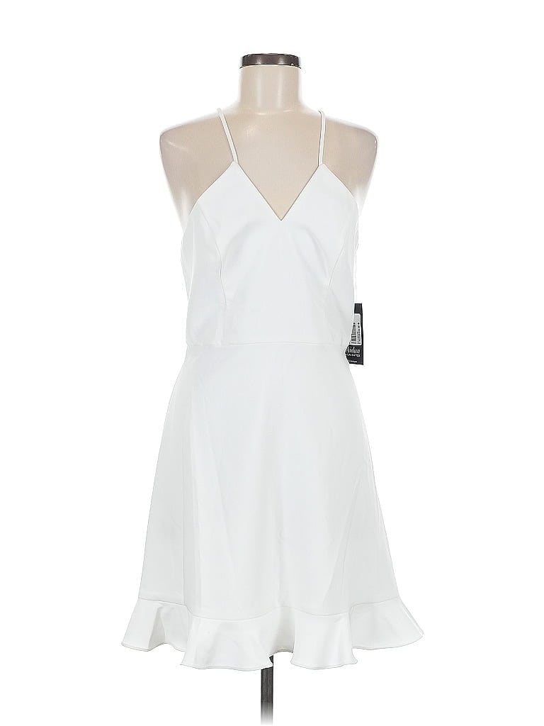 Pre-owned Aidan Mattox Cocktail Dress In White