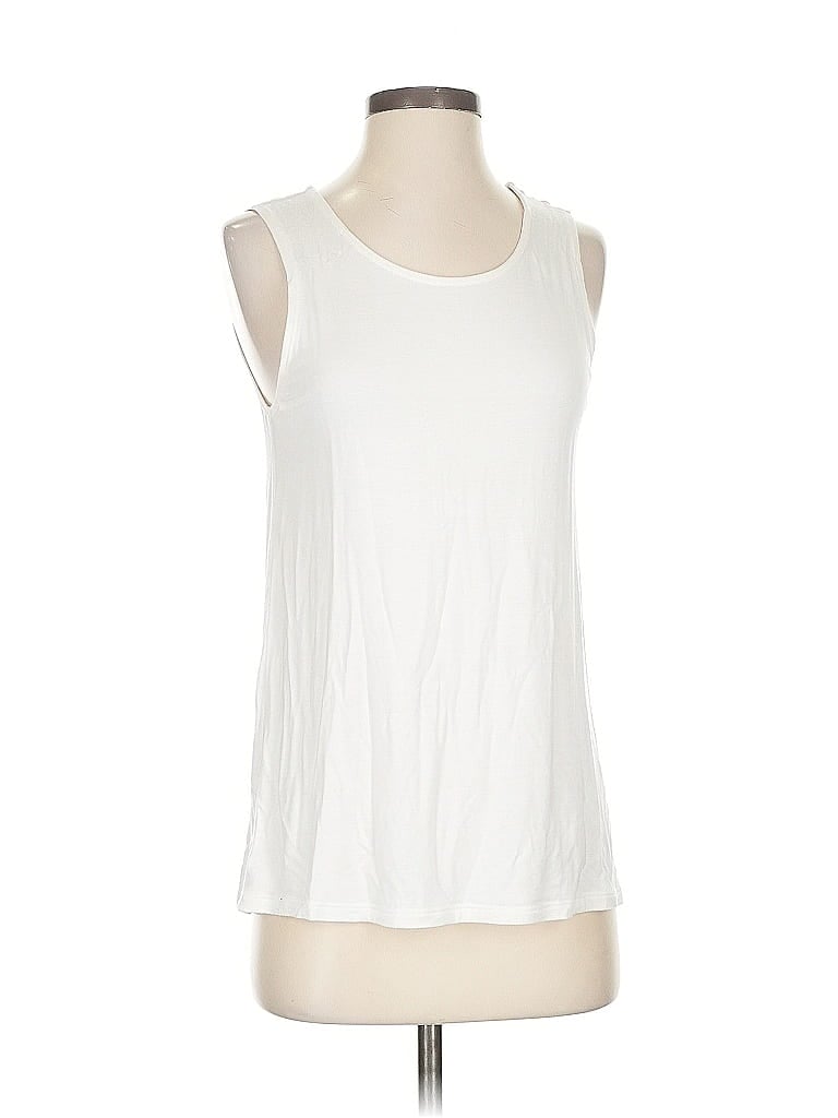 Pre-owned Coldwater Creek Sleeveless T-shirt In White