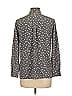 Uniqlo 100% Polyester Floral Gray Long Sleeve Blouse Size L - photo 2