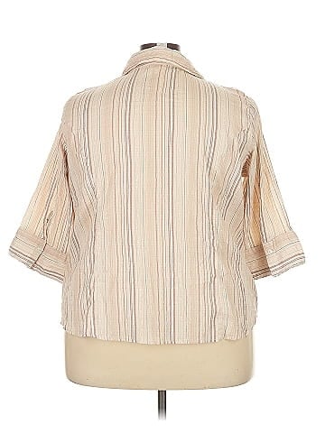 Fashion Bug 3/4 Sleeve Button-Down Shirt (view 2)