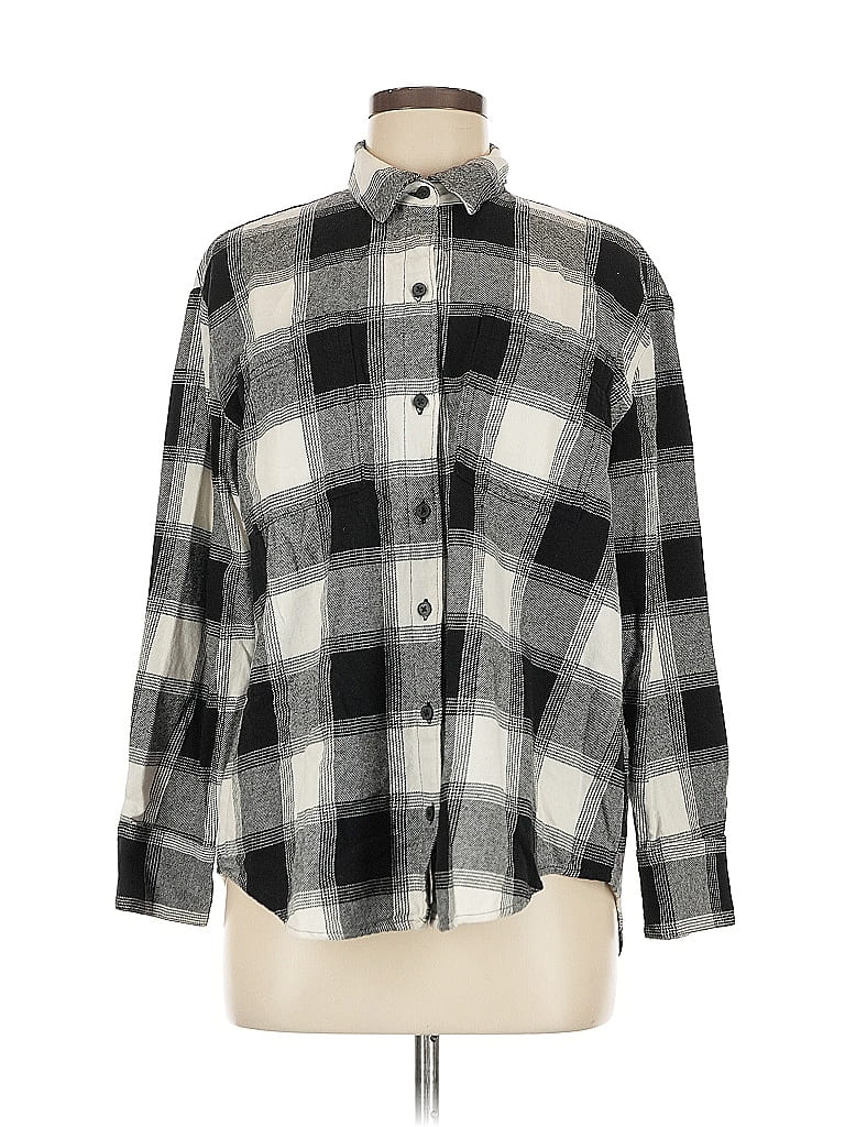 Pre-owned Old Navy Long Sleeve Button Down Shirt In Gray