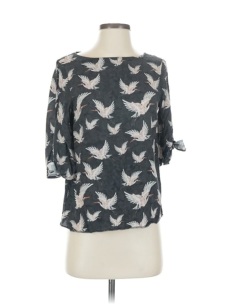 Pre-owned H&m 3/4 Sleeve Blouse In Black