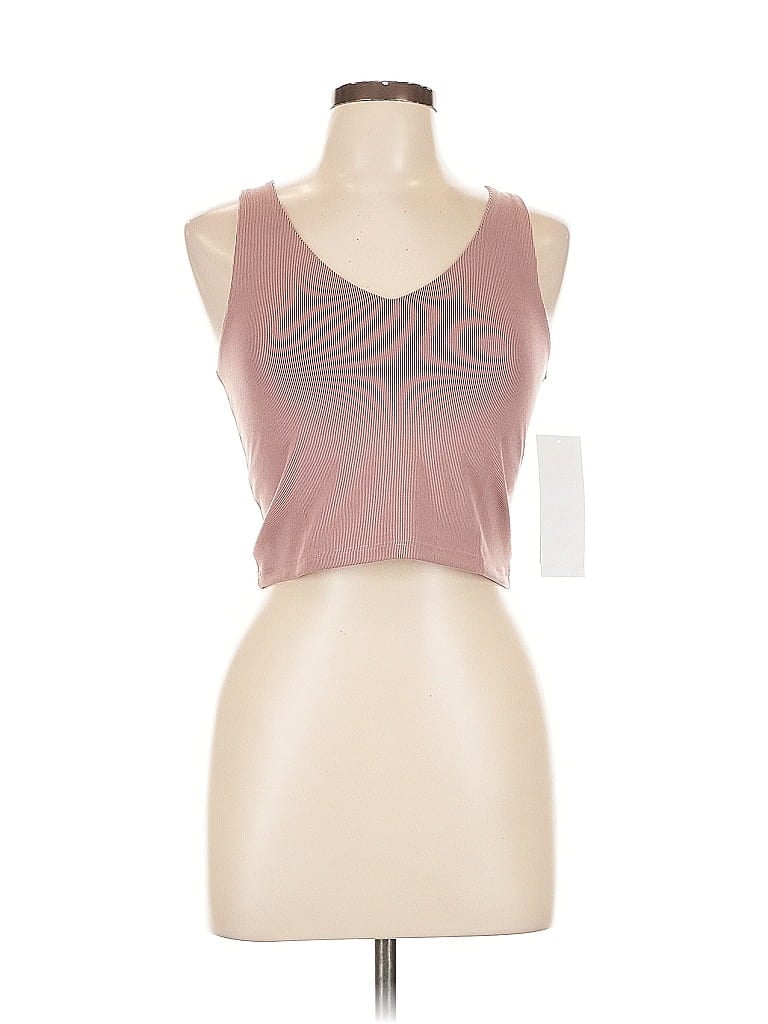 Lezat Tank Top Pink Strapless Neckline Tops In Multi