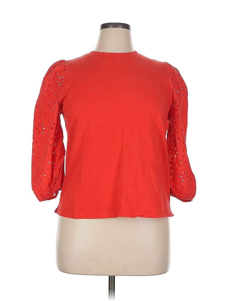 Pre-owned A New Day 3/4 Sleeve Top Red Boatneck Tops