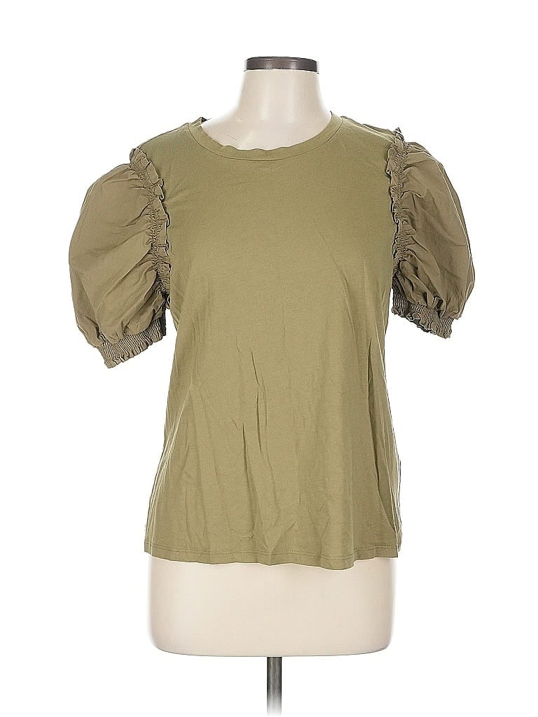 Click to view more detailed imagery on our partner's website Pre-owned Dkny Short Sleeve Top Green Sweetheart Neckline Tops