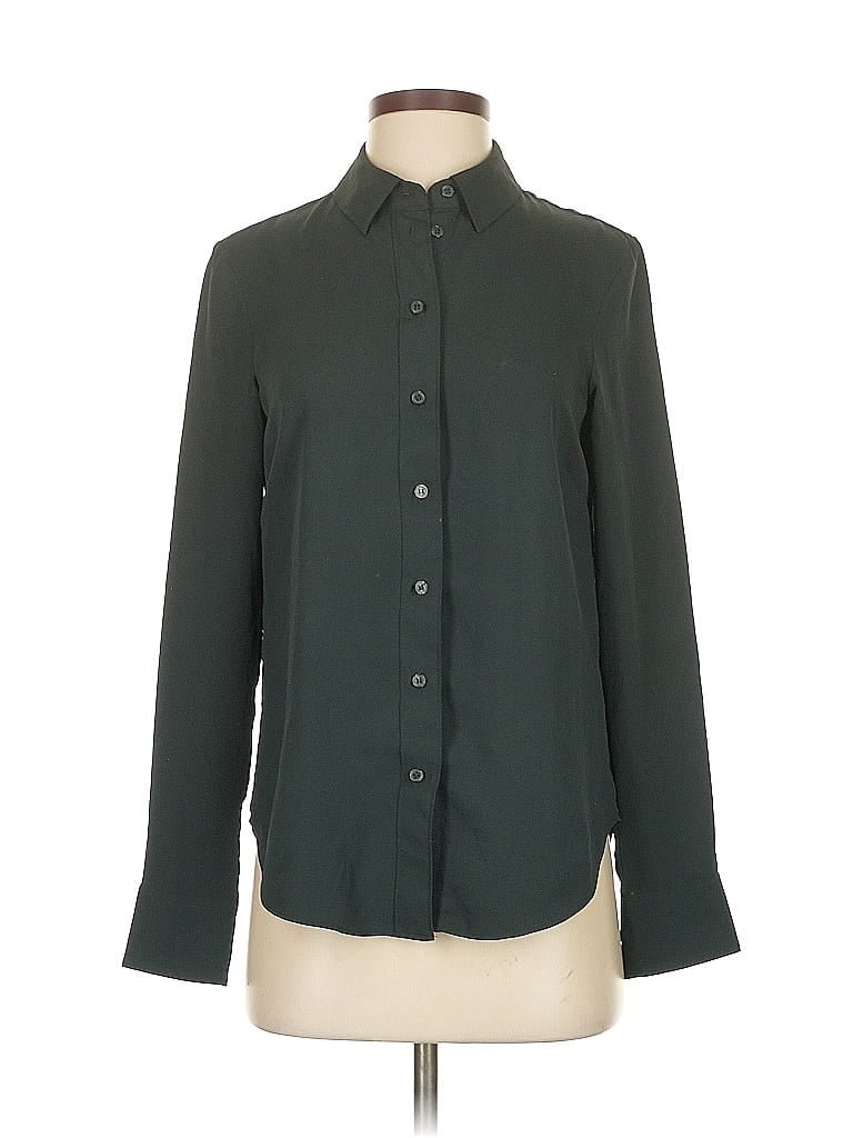 Pre-owned H&m Long Sleeve Blouse In Green
