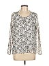 Paper Crane 100% Polyester Gray Silver Long Sleeve Blouse Size L - photo 1