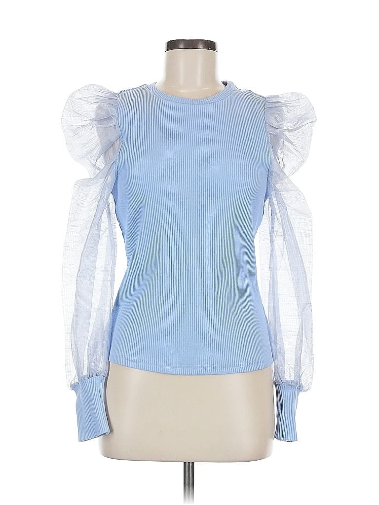 Pre-owned Dolan Long Sleeve Top Blue Sweetheart Neckline Tops