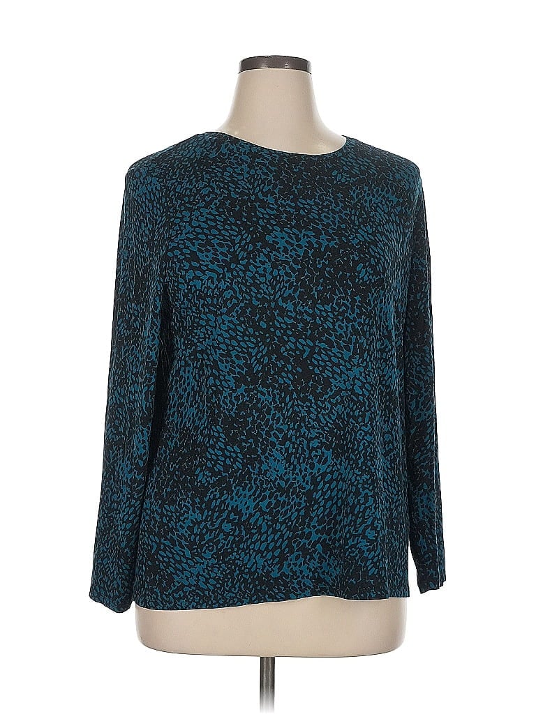 Pre-owned Chico's Long Sleeve T-shirt In Blue