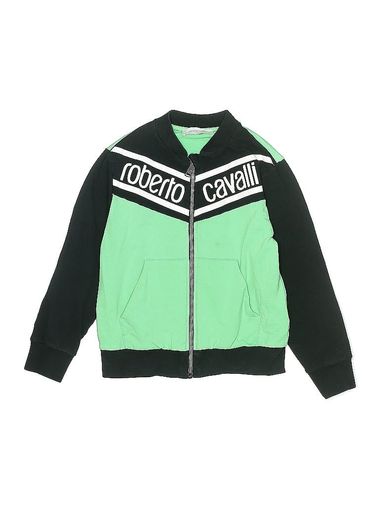 Click to view more detailed imagery on our partner's website Pre-owned Roberto Cavalli Kids' Track Jacket In Green
