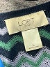 Ann Taylor LOFT Outlet 100% Cotton Chevron-herringbone Teal Pullover Sweater Size L - photo 6