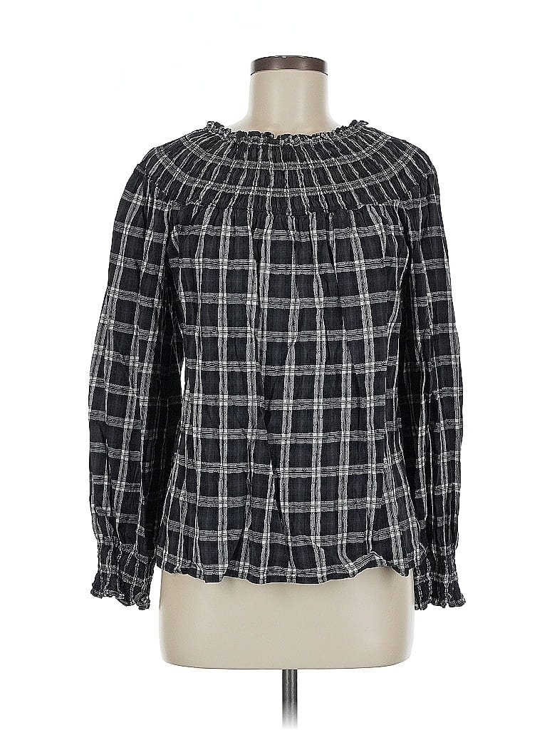 Pre-owned Universal Thread Long Sleeve Blouse In Black