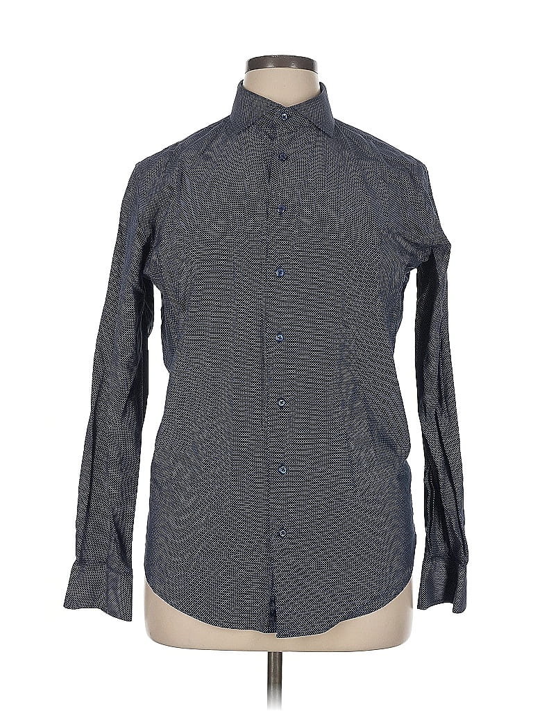 Pre-owned Nordstrom Long Sleeve Button Down Shirt In Gray