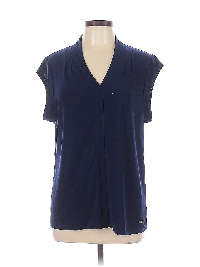 Click to view more detailed imagery on our partner's website Pre-owned Jones New York Short Sleeve Blouse In Blue