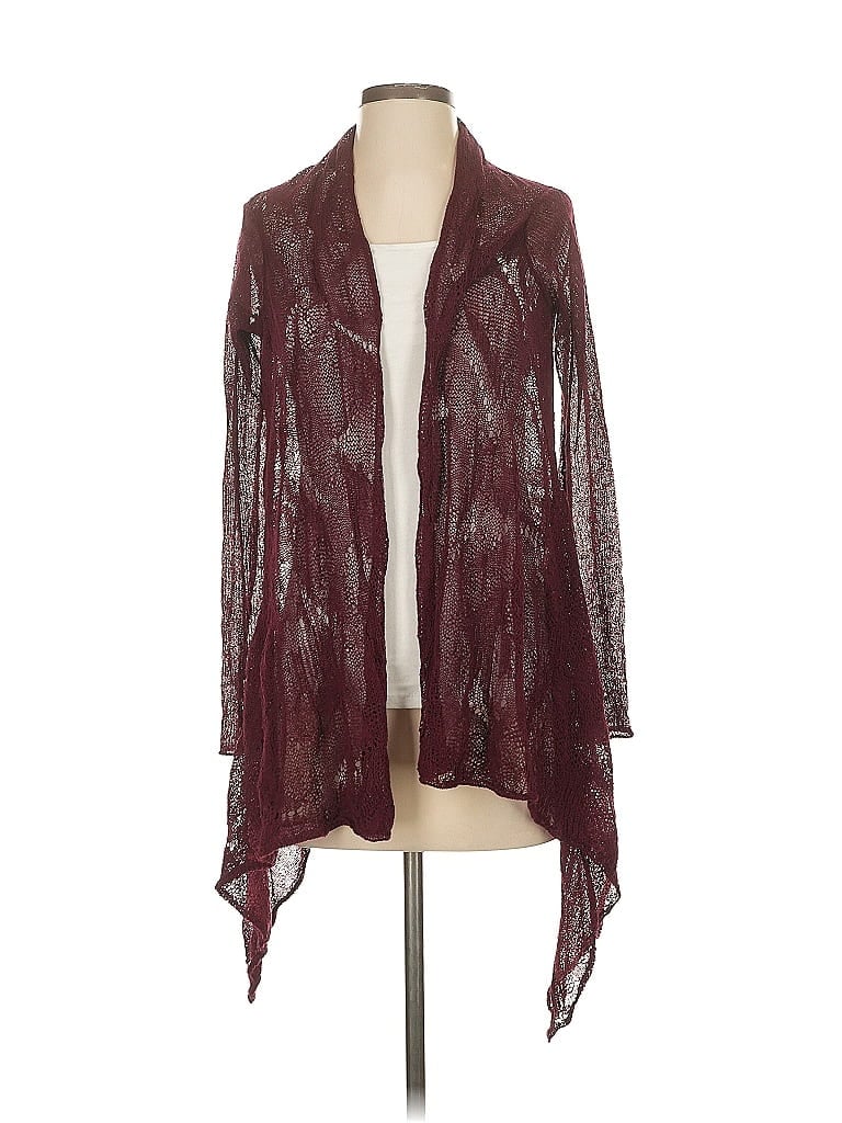 Pre-owned Eileen Fisher Kimono In Burgundy