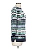 Ann Taylor LOFT Outlet 100% Cotton Chevron-herringbone Teal Pullover Sweater Size L - photo 4