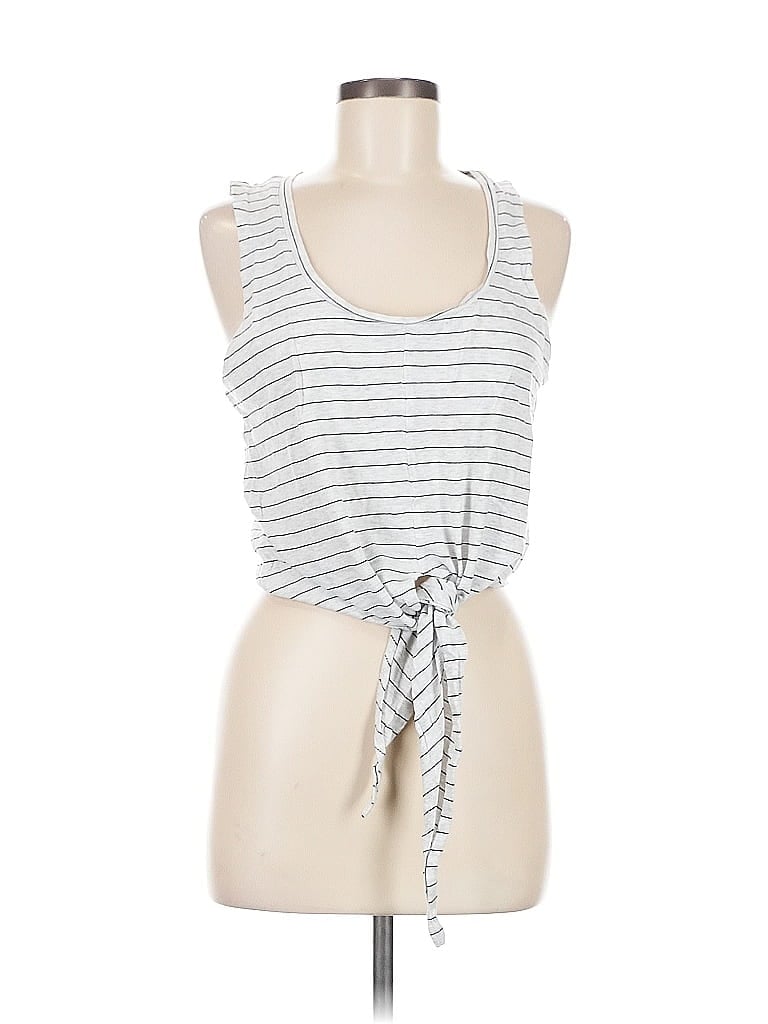 Pre-owned Amuse Society Tank Top Silver Halter Neckline Tops
