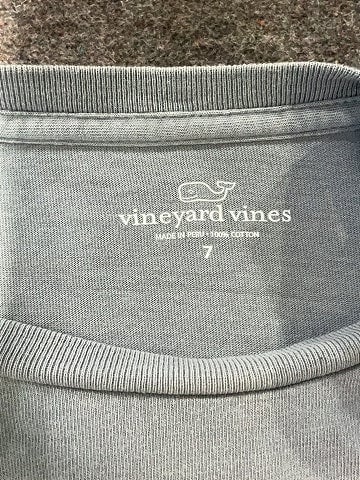 Vineyard Vines 100% Cotton Gray Short Sleeve T-Shirt Size 7