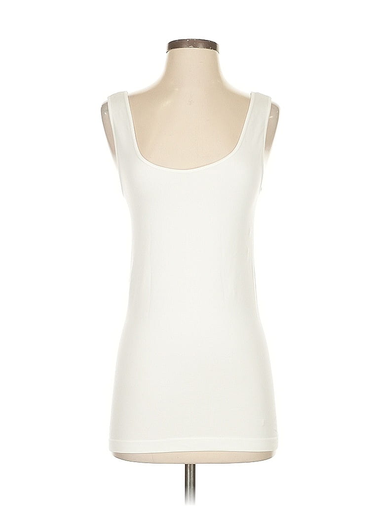 Pre-owned Skinny Tee Tank Top White Scoop Neck Tops
