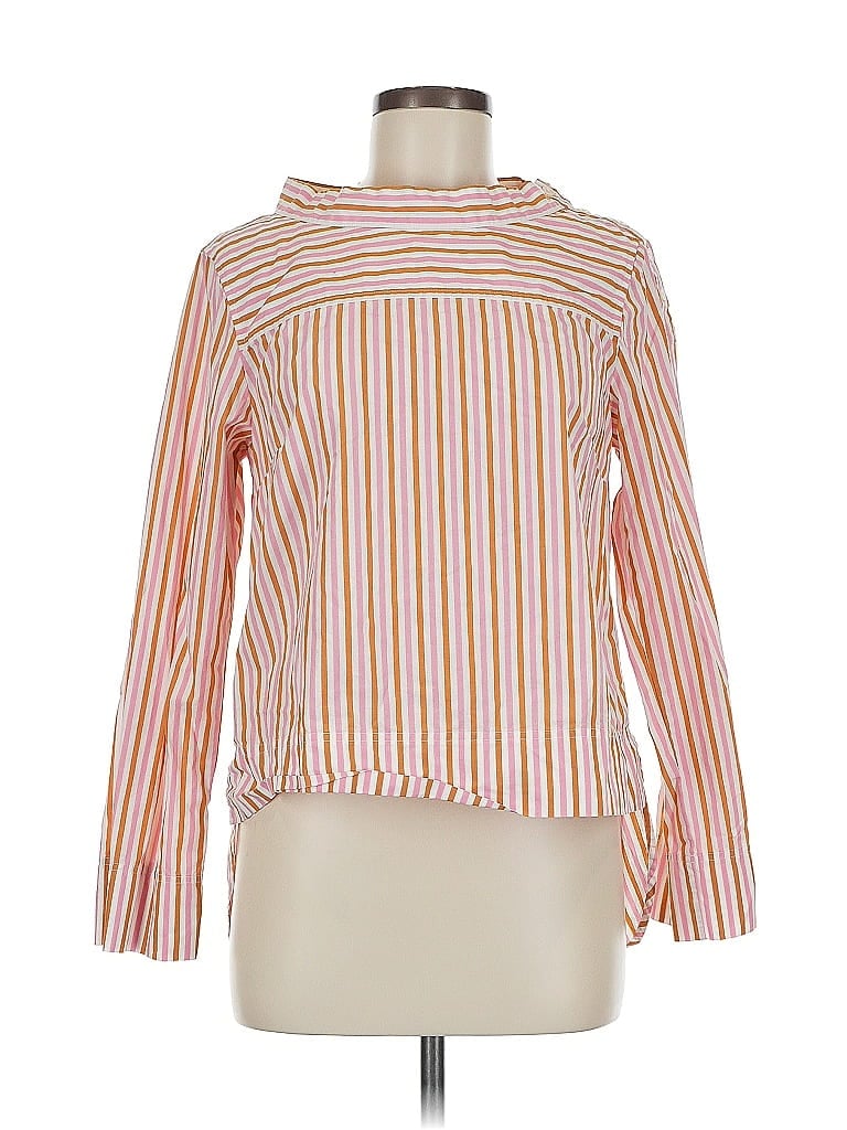 Pre-owned J.crew Factory Store Long Sleeve Blouse In Orange