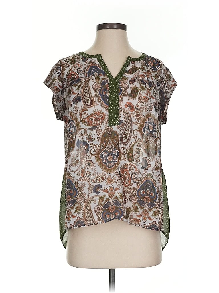 Pre-owned Dr2 Short Sleeve Blouse In Green