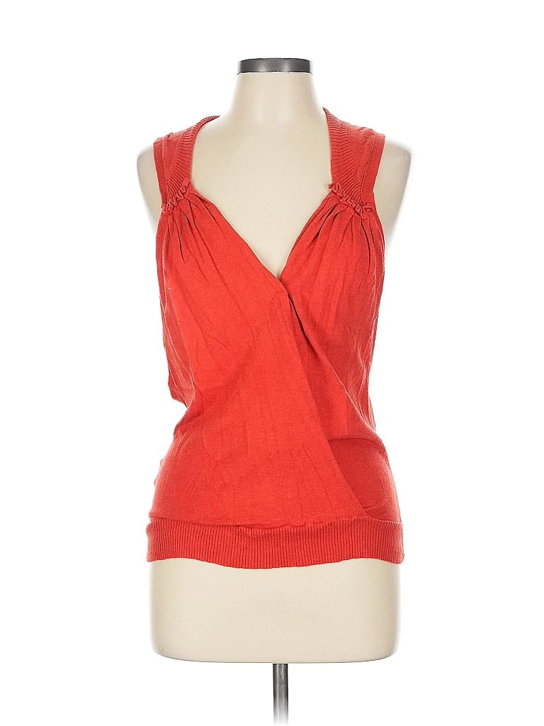 Pre-owned Bcbgeneration Tank Top Red Plunge Neckline Tops