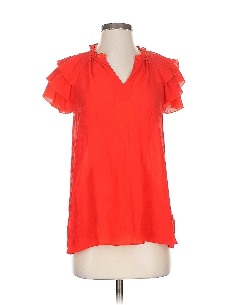 Click to view more detailed imagery on our partner's website Pre-owned Nanette Lepore Short Sleeve Blouse In Red