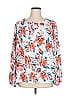 Bobeau 100% Polyester Floral White Long Sleeve Blouse Size 1X - photo 1