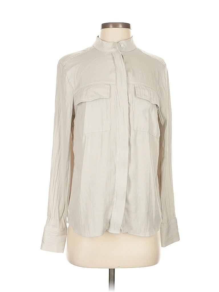 Pre-owned Banana Republic Long Sleeve Blouse In Green