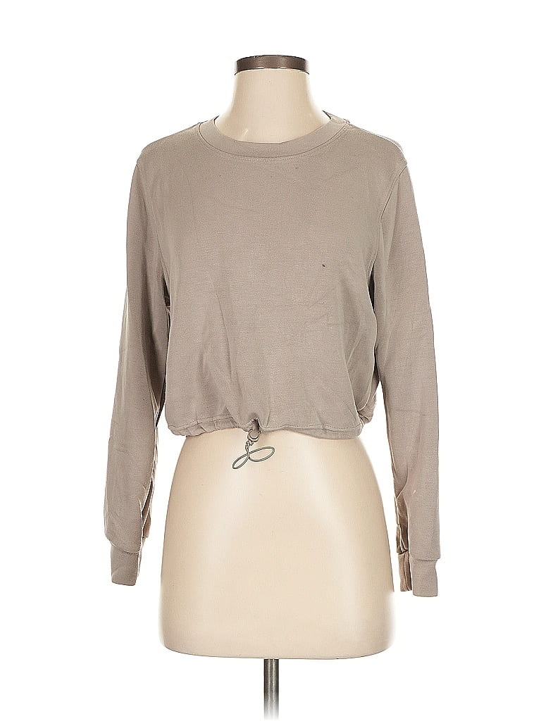 Click to view more detailed imagery on our partner's website Pre-owned 90 Degree By Reflex Long Sleeve Top Tan Crew Neck Tops In Brown