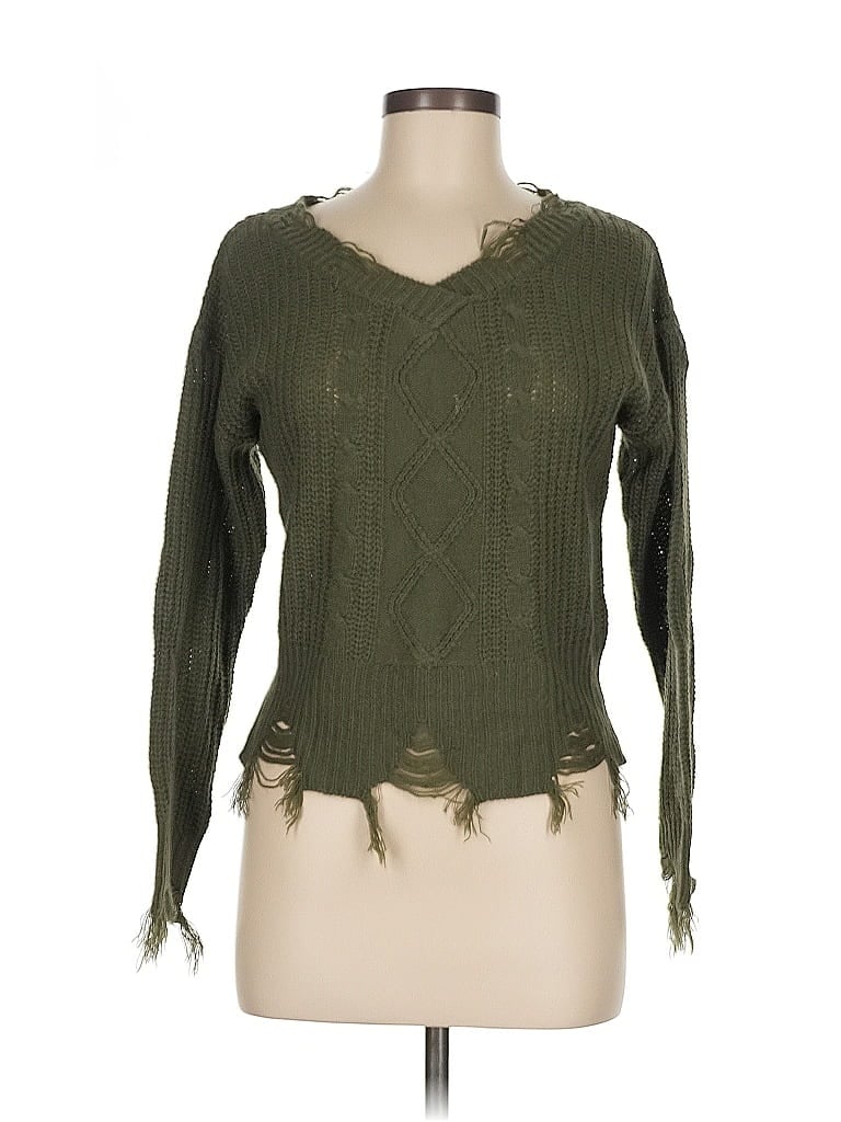 Pre-owned No Comment Pullover Sweater In Green