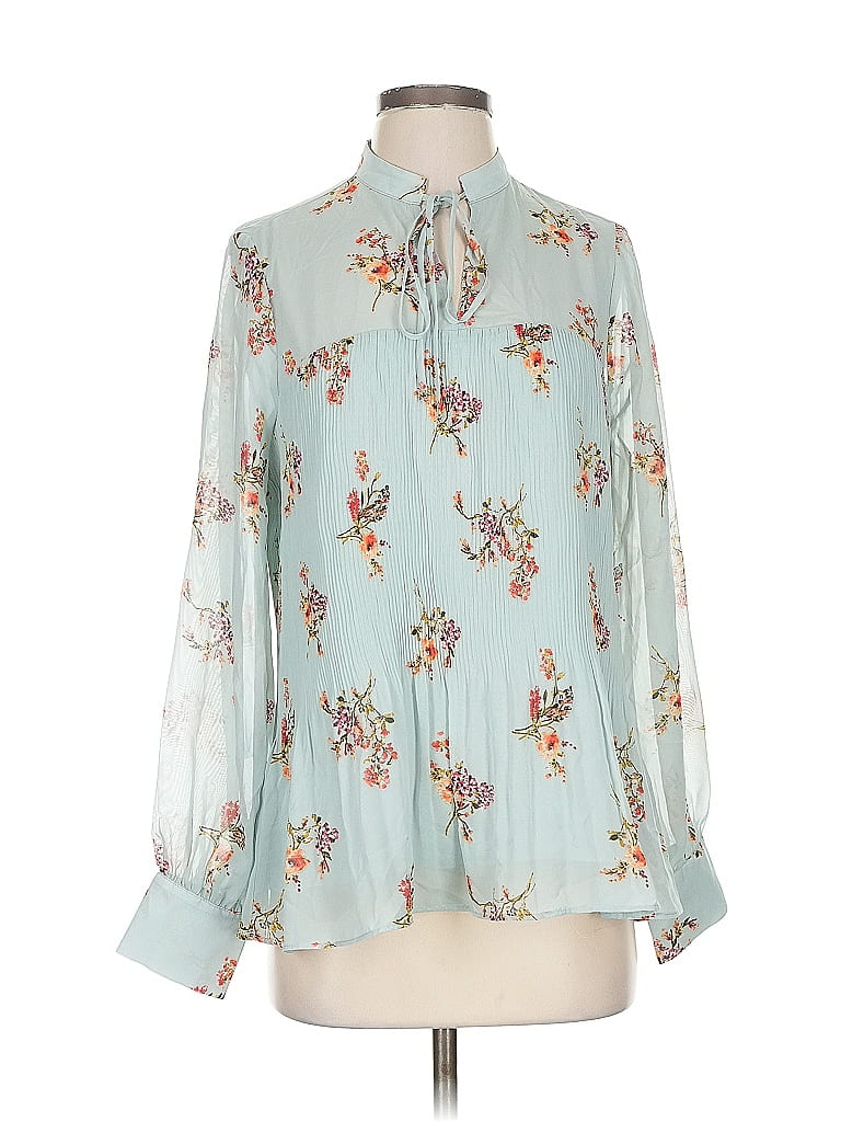 Pre-owned Pleione Long Sleeve Blouse In Blue