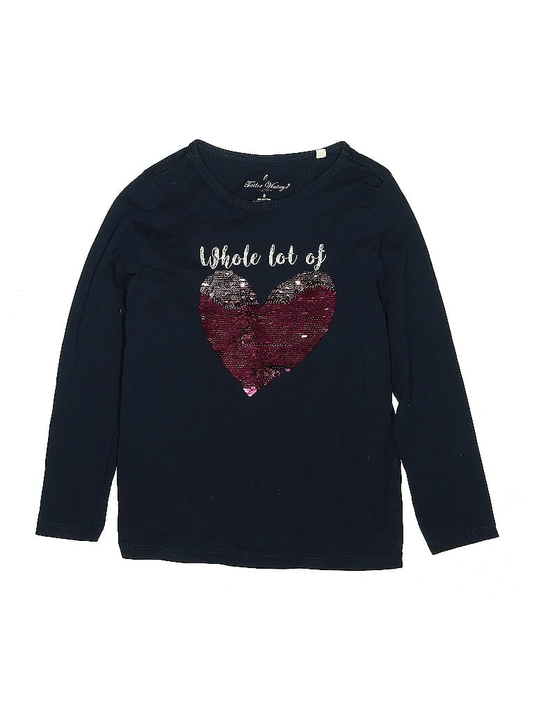 Click to view more detailed imagery on our partner's website Pre-owned Tailor Vintage Kids' Long Sleeve Top Blue Crew Neck Tops